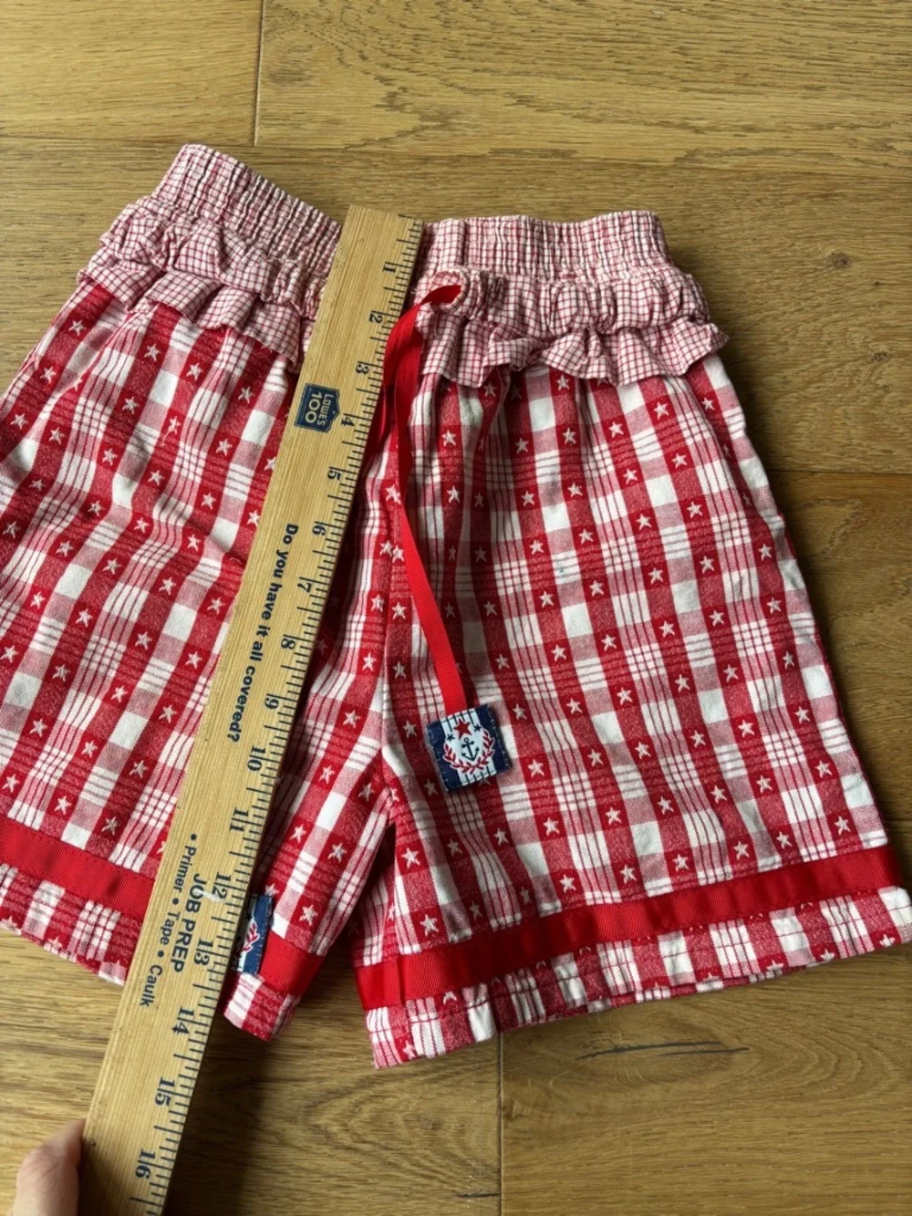 80’s OshKosh plaid Americana linen blend shorts girls 6x